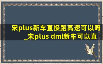 宋plus新车直接跑高速可以吗_宋plus dmi新车可以直接上高速吗